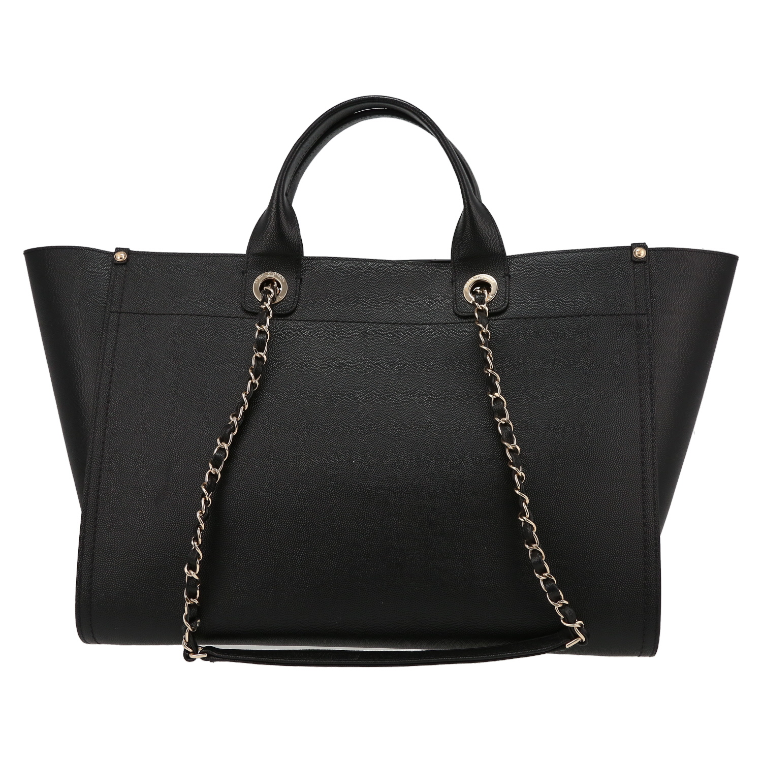 Bolso 24 horas Chanel  Deauville en cuero negro - Detail D7