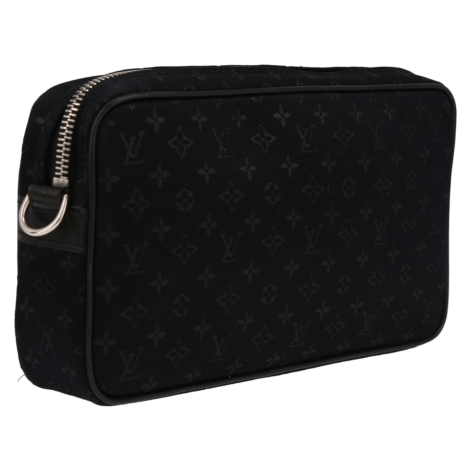 Louis Vuitton  Editions Limitées pouch  in black monogram canvas  and black leather - Detail D6