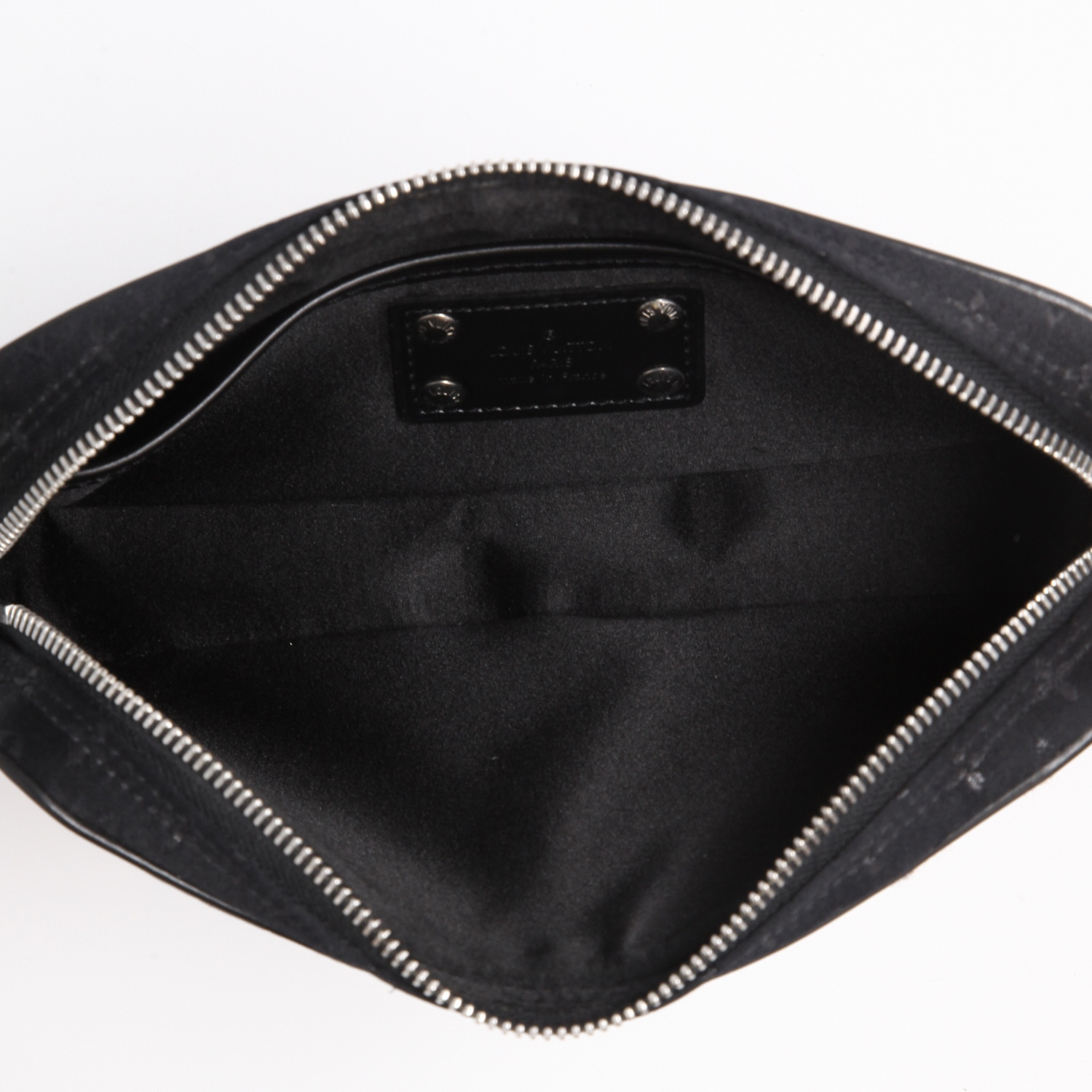 Pochette Louis Vuitton  Editions Limitées in tela monogram nera e pelle nera - Detail D8