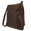 Bolso para llevar al hombro Louis Vuitton  Musette en lona a cuadros ébano y cuero esmaltado marrón - Detail D5 thumbnail