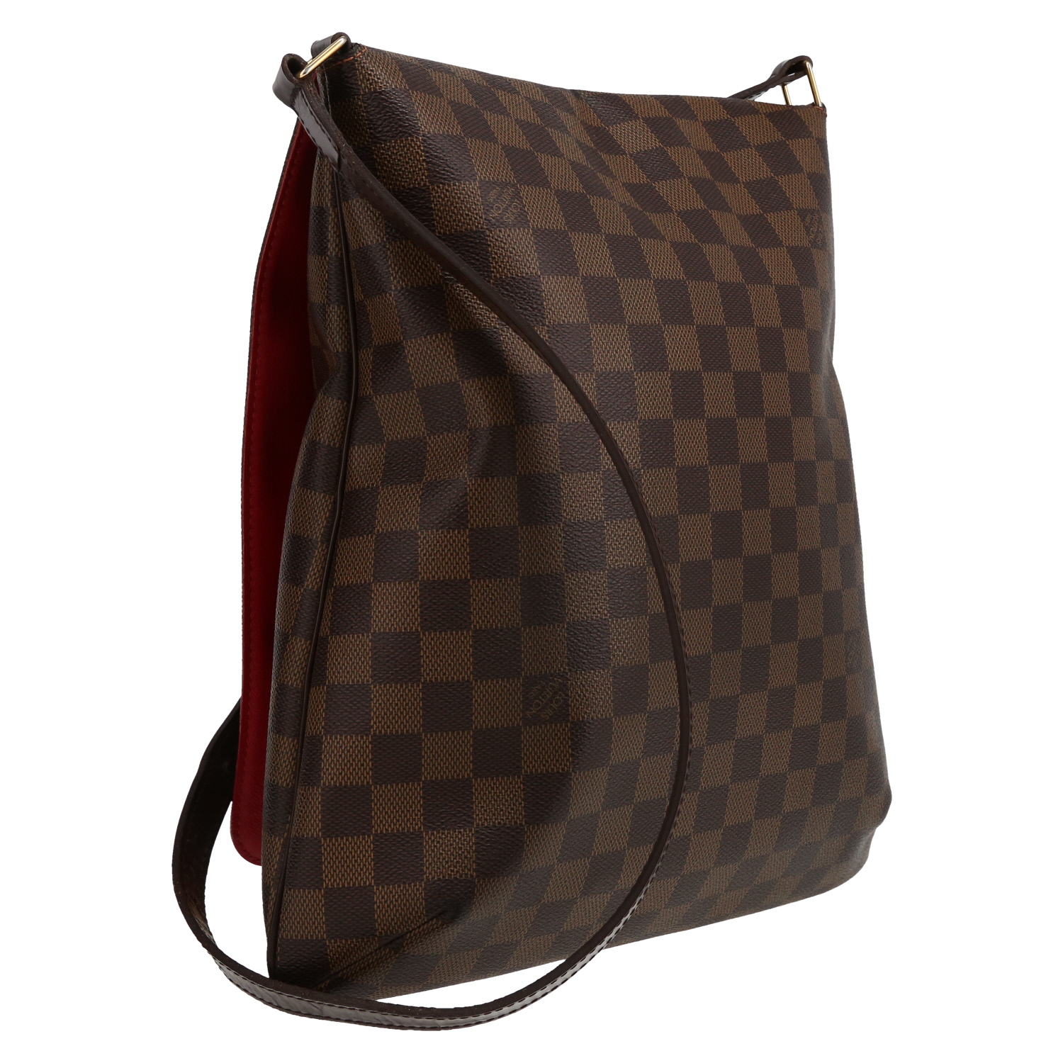 Louis Vuitton  Musette shoulder bag  in ebene damier canvas  and brown - Detail D6