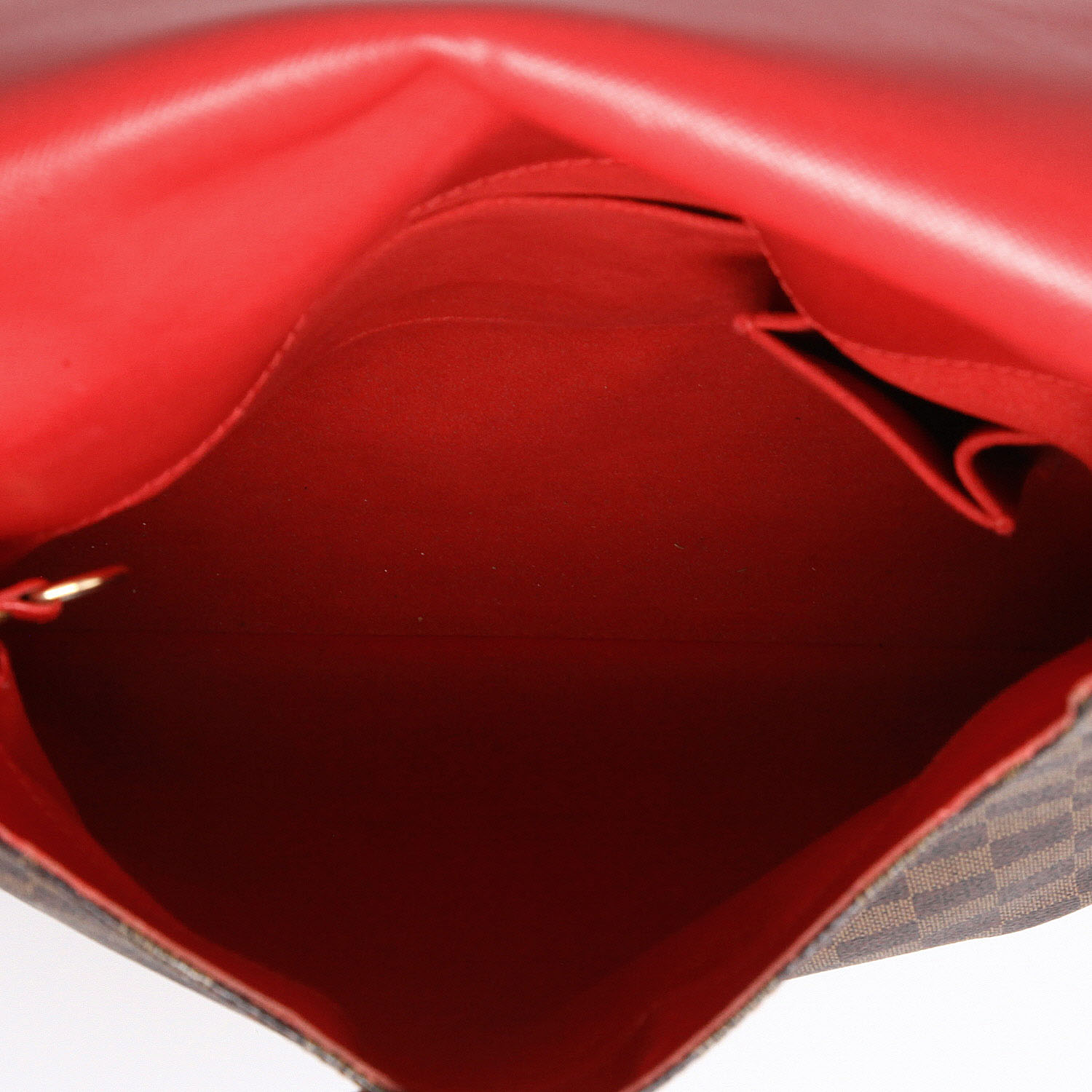 Borsa a spalla Louis Vuitton  Musette in tela a scacchi ebana e pelle lucida marrone - Detail D8