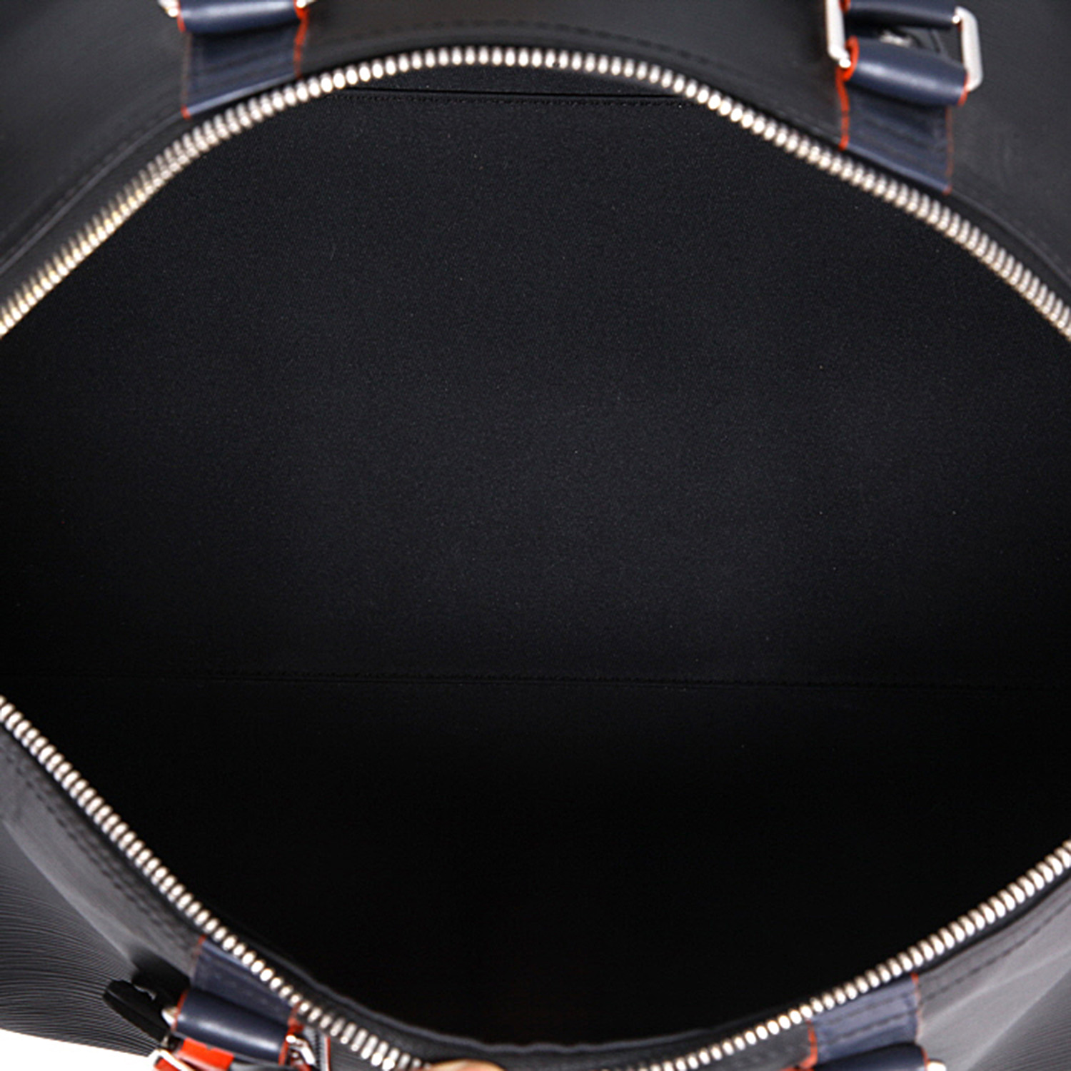 Louis Vuitton  Keepall 50 travel bag  in black epi leather  and navy blue leather - Detail D8