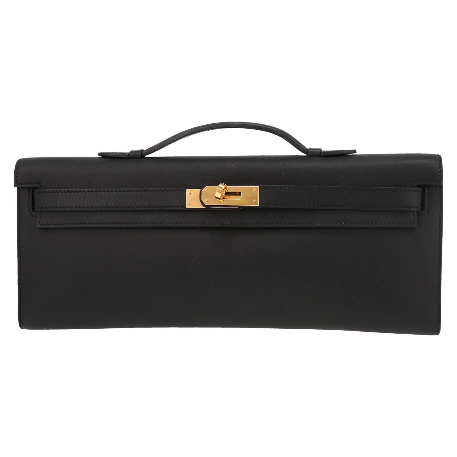 Pochette Hermès  Kelly Cut in pelle Swift nera - Detail D2
