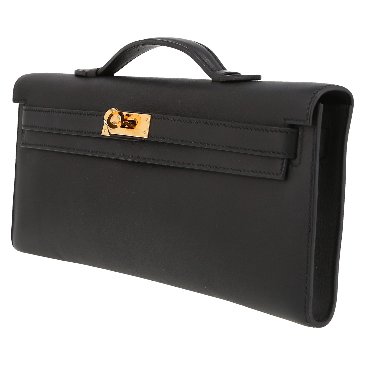 Pochette Hermès  Kelly Cut in pelle Swift nera - Detail D3