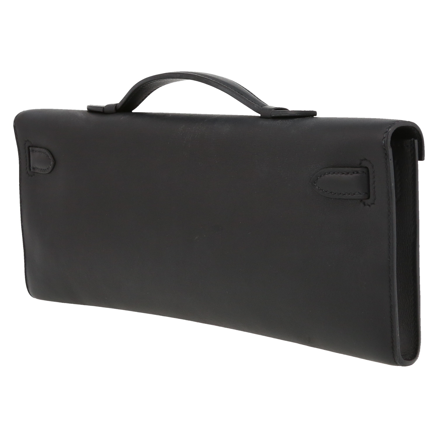 Hermès  Kelly Cut pouch  in black Swift leather - Detail D5