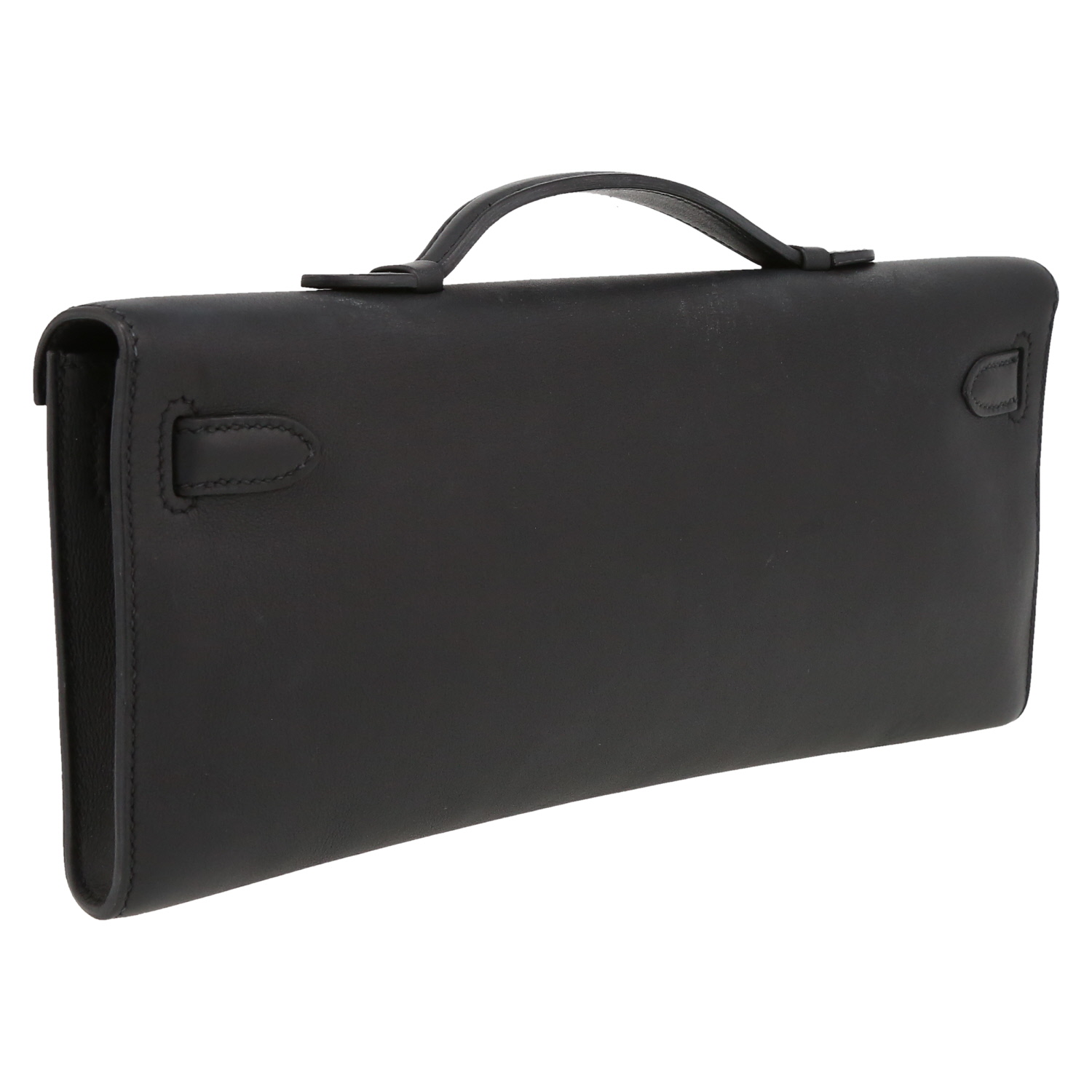 Pochette Hermès  Kelly Cut in pelle Swift nera - Detail D6