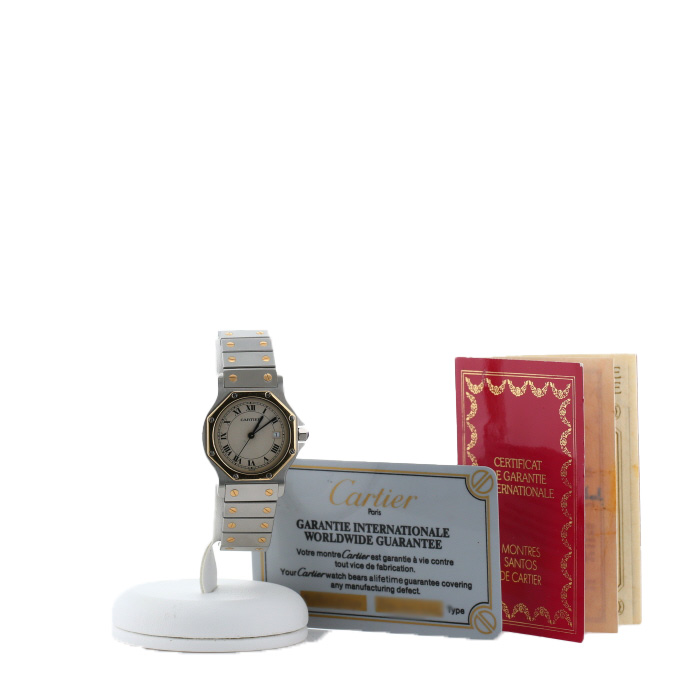 Cartier Santos Octogonale  in gold and stainless steel Ref: Cartier - 187902  Circa 1989 - Detail D2