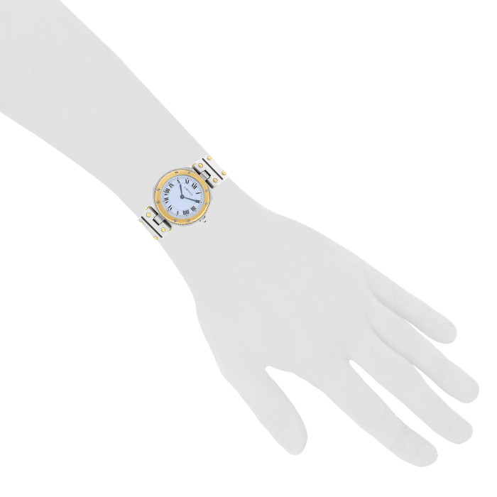 Cartier Santos Ronde  in gold and stainless steel Ref: Cartier - 8191  Circa 1985 - Detail D1