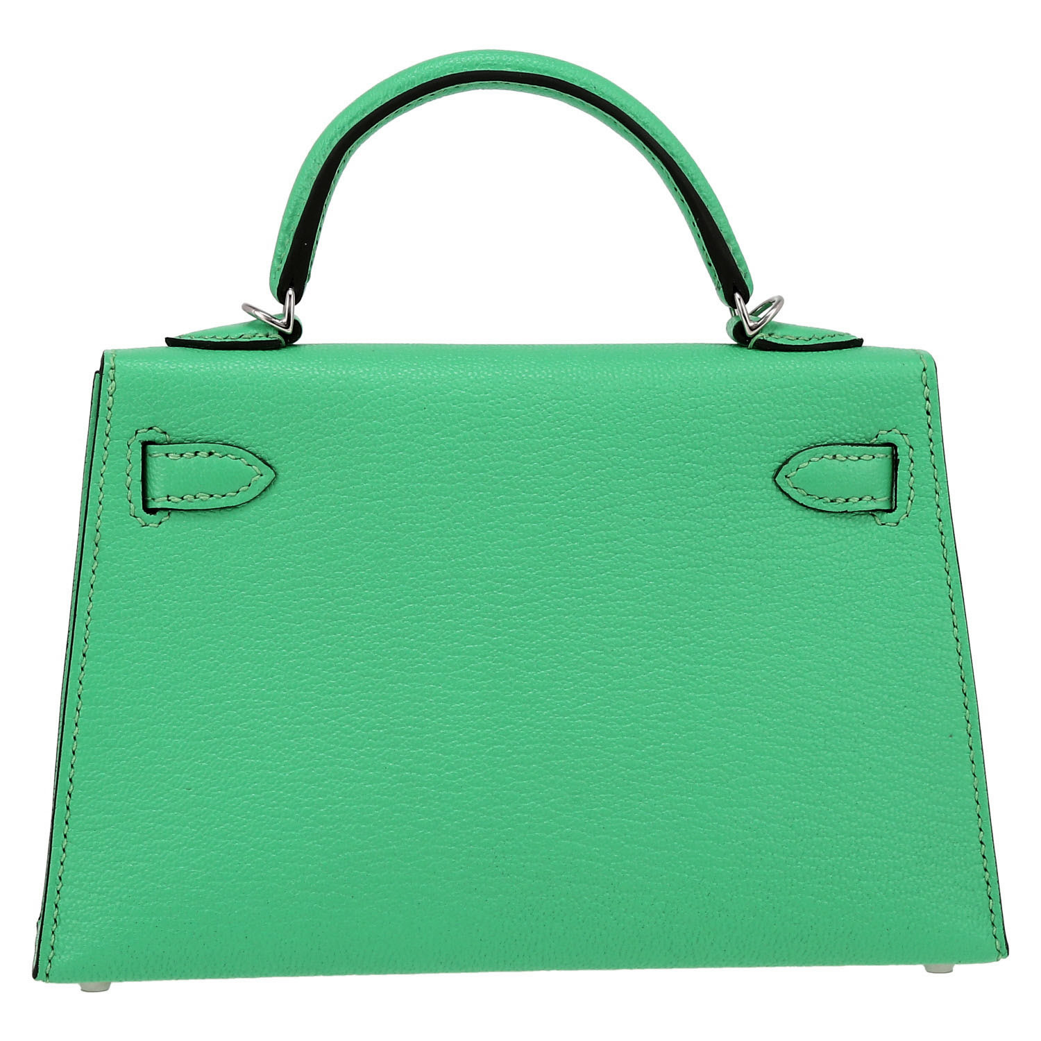Hermès  Kelly 20 cm handbag  in green Comics Mysore leather - Detail D7