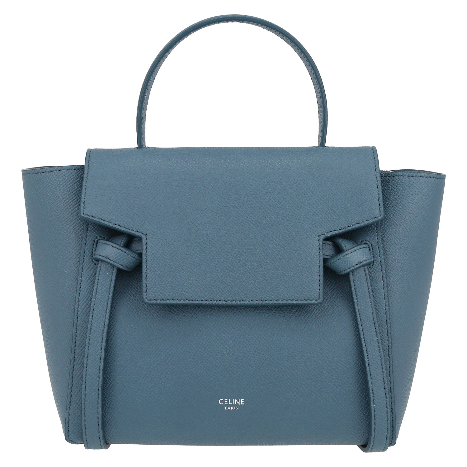 Bolso de mano Celine  Belt en cuero azul - Detail D2