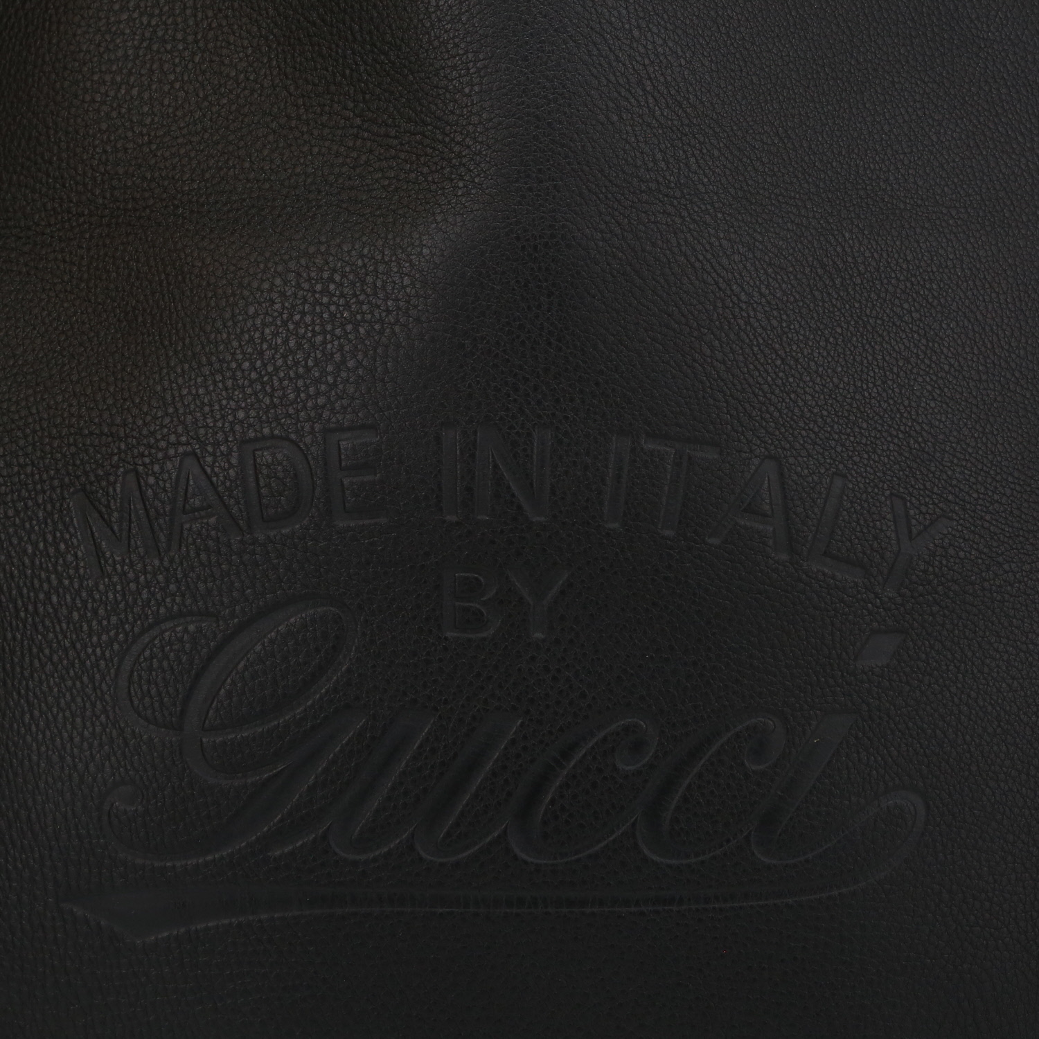 Sac à main Gucci en cuir grainé noir - Detail D1