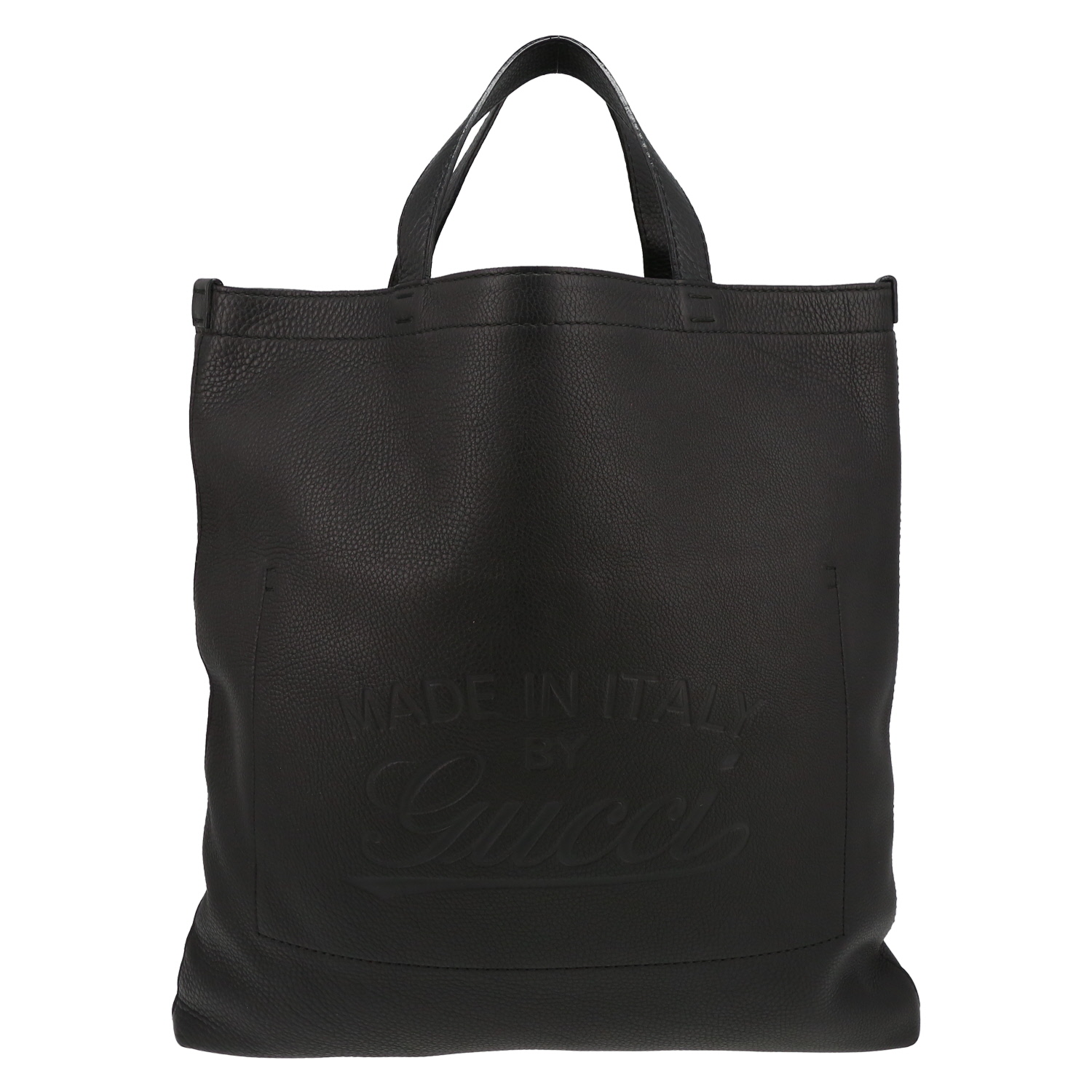 Sac à main Gucci en cuir grainé noir - Detail D2