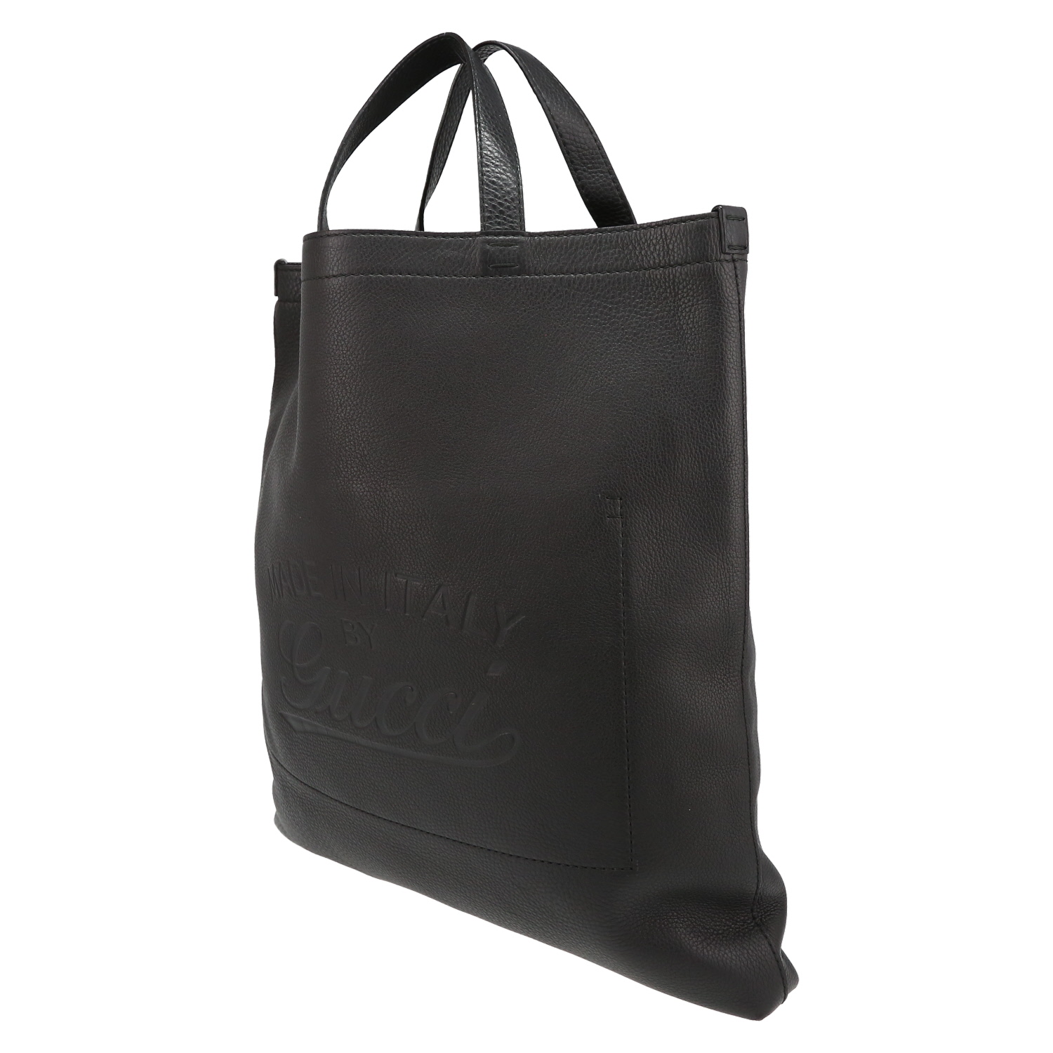 Sac à main Gucci en cuir grainé noir - Detail D3