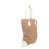 Louis Vuitton   shopping bag  in beige monogram canvas  and white leather - Detail D6 thumbnail