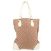 Louis Vuitton   shopping bag  in beige monogram canvas  and white leather - Detail D7 thumbnail