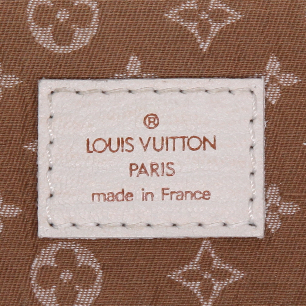 Louis Vuitton   shopping bag  in beige monogram canvas  and white leather - Detail D9