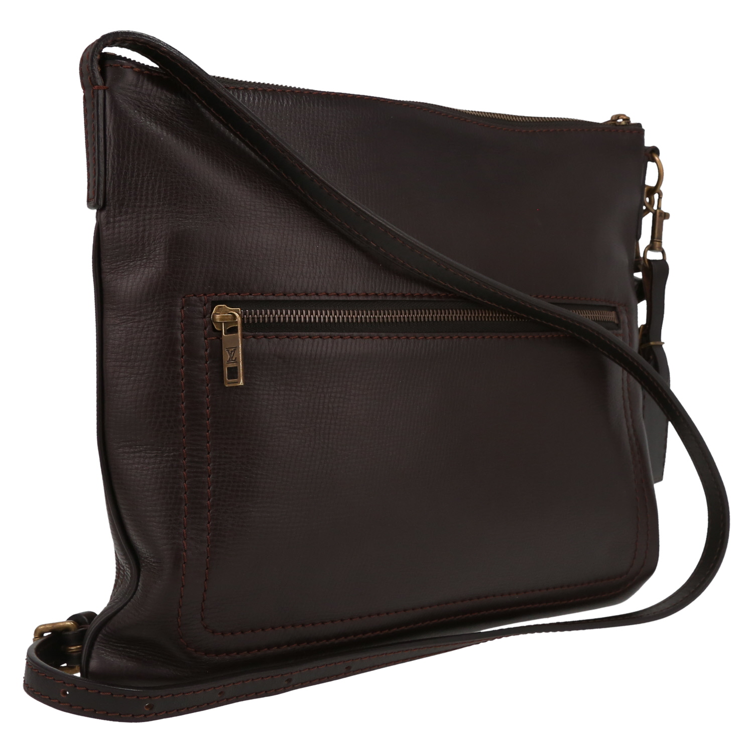 Borsa a tracolla Louis Vuitton   in pelle marrone - Detail D6