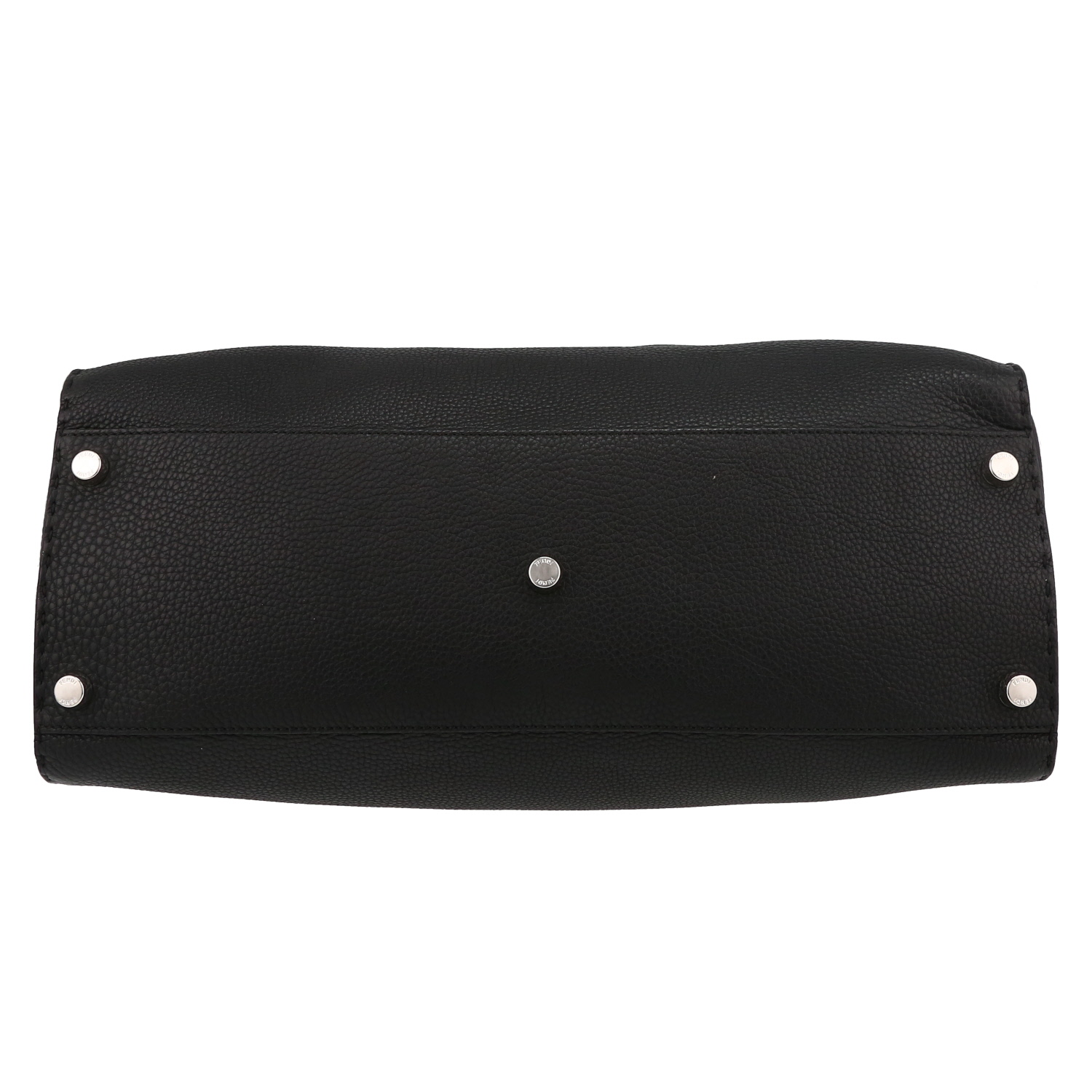 Borsa Fendi Peekaboo Selleria modello grande in pelle martellata nera - Detail D4