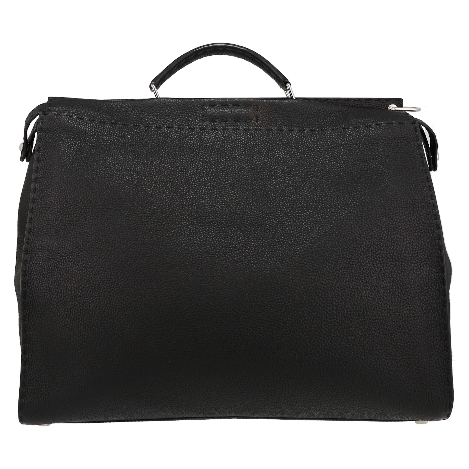 Sac Fendi Peekaboo Selleria grand modèle en cuir grainé noir - Detail D7
