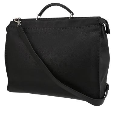 Borsa Fendi  Peekaboo Selleria modello grande  in pelle martellata nera