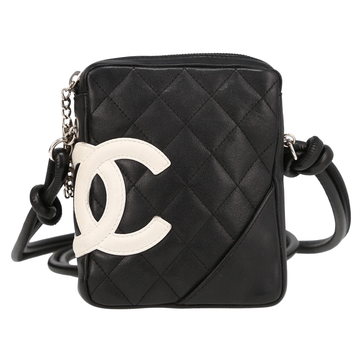 Chanel  Cambon handbag  in black quilted leather - Detail D2