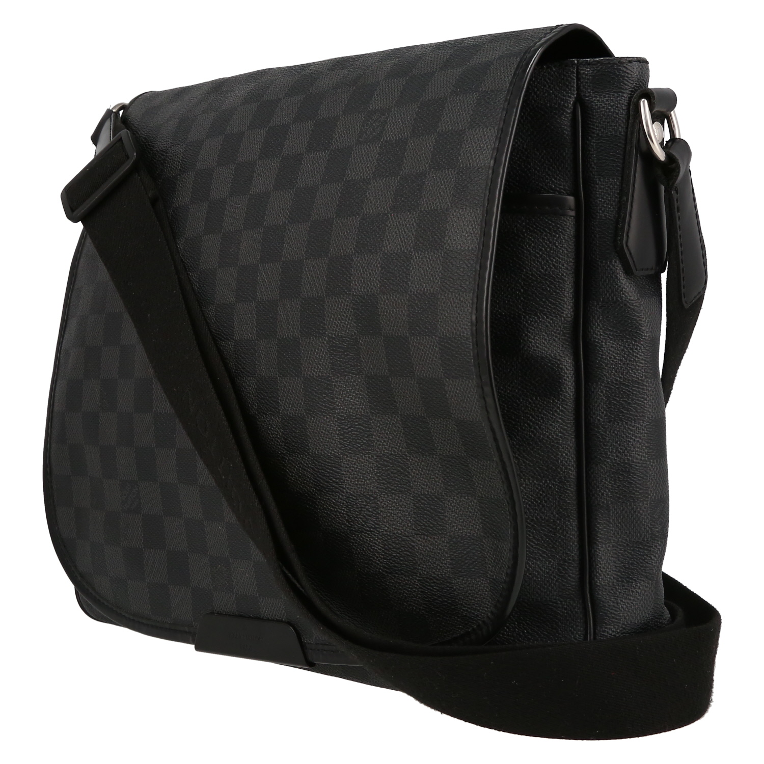 Louis Vuitton  Messenger shoulder bag  in anthracite grey damier graphite canvas  and black canvas - Detail D3