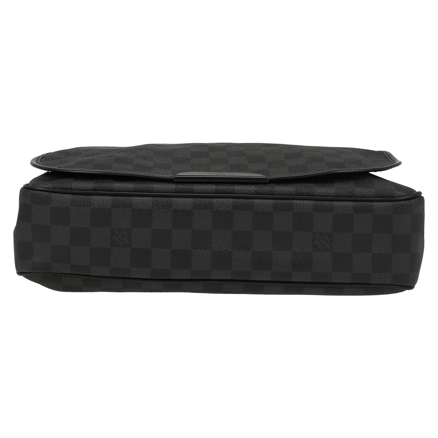 Sac bandoulière Louis Vuitton  Messenger en toile damier graphite gris anthracite et toile noire - Detail D4