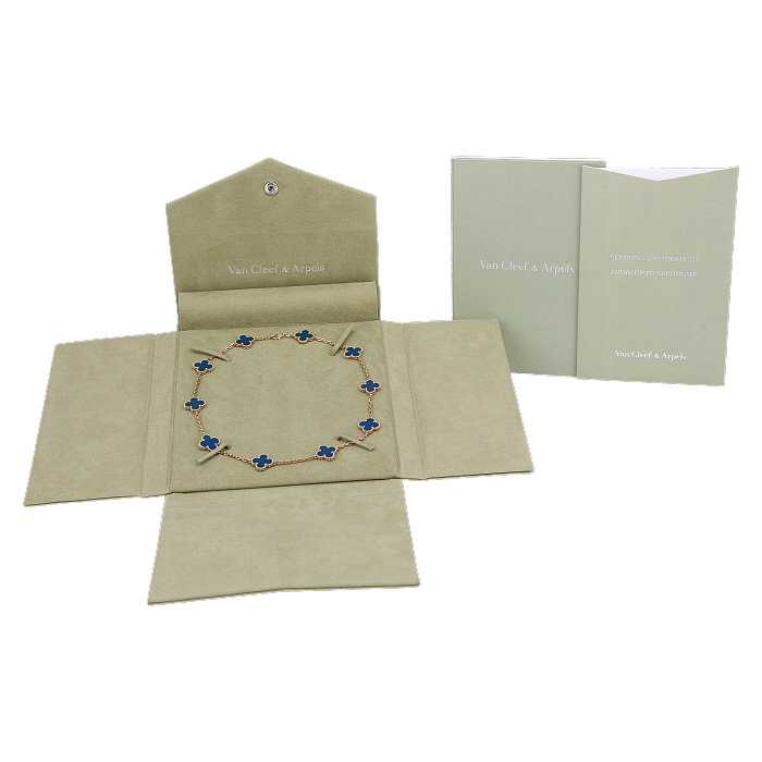 Collar Van Cleef & Arpels Alhambra Vintage de oro amarillo y ágata azul - Detail D2