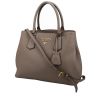 Prada  Double handbag  in taupe grained leather - 00pp thumbnail