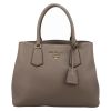 Prada  Double handbag  in taupe grained leather - Detail D2 thumbnail