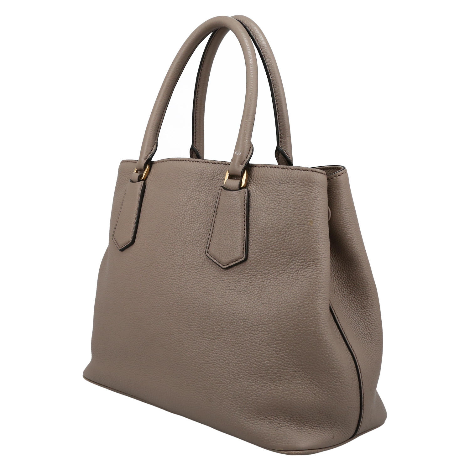 Prada  Double handbag  in taupe grained leather - Detail D5
