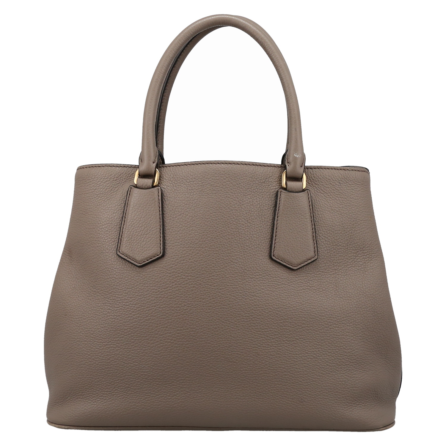 Prada  Double handbag  in taupe grained leather - Detail D7