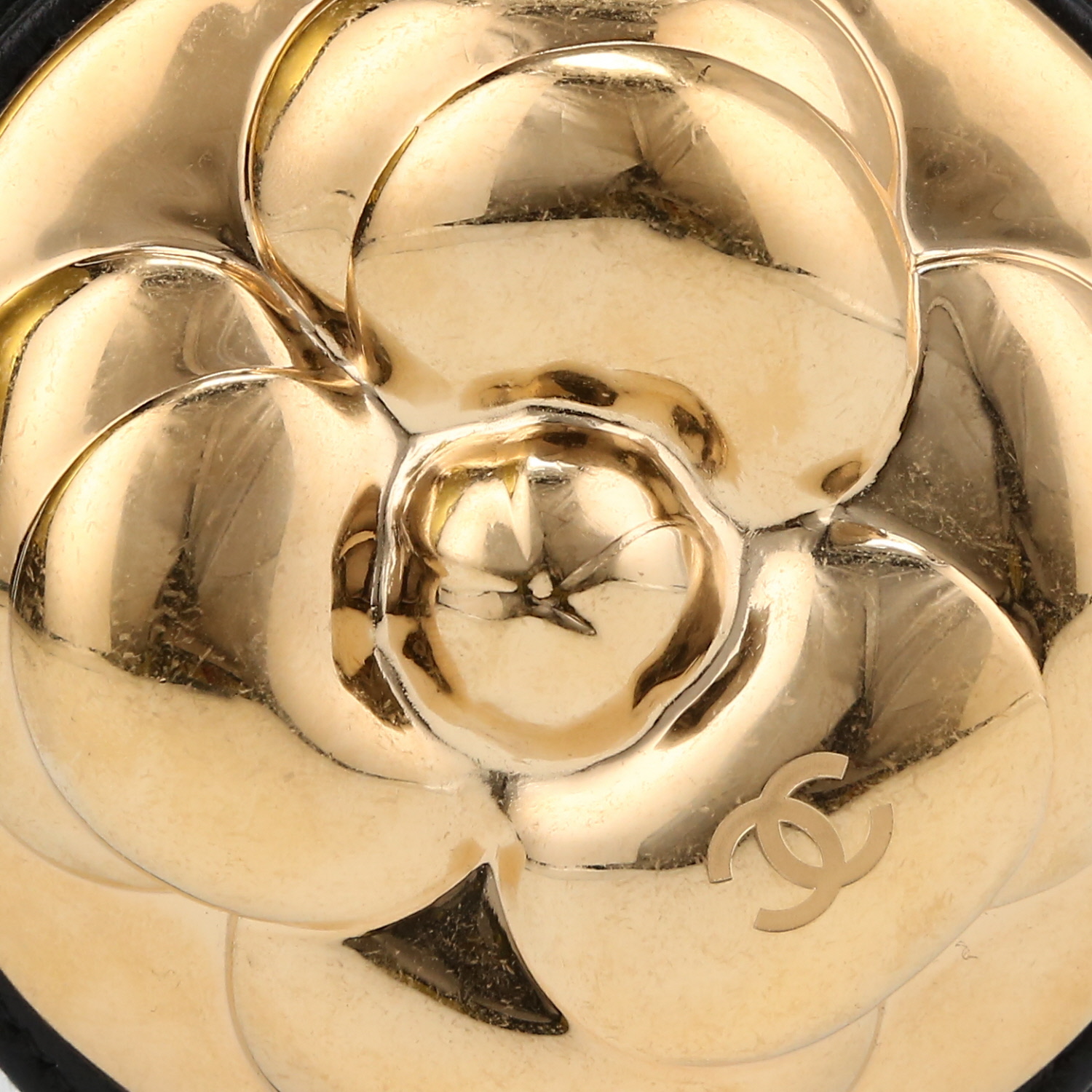 Bolso joya Chanel  Editions Limitées en metal dorado y cuero negro - Detail D1