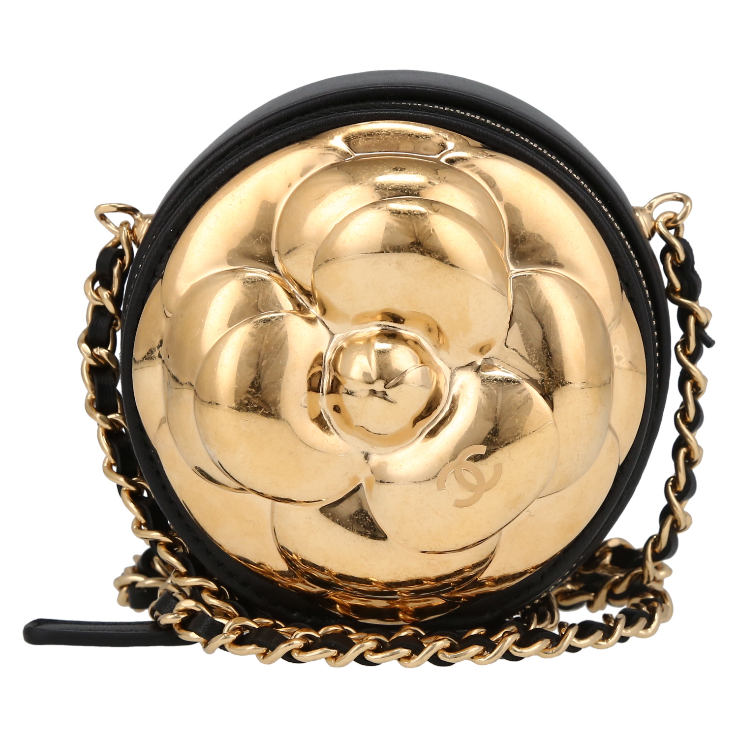 Chanel  Editions Limitées clutch  gilt metal  and black leather - Detail D2