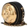 Chanel  Editions Limitées clutch  gilt metal  and black leather - Detail D3 thumbnail