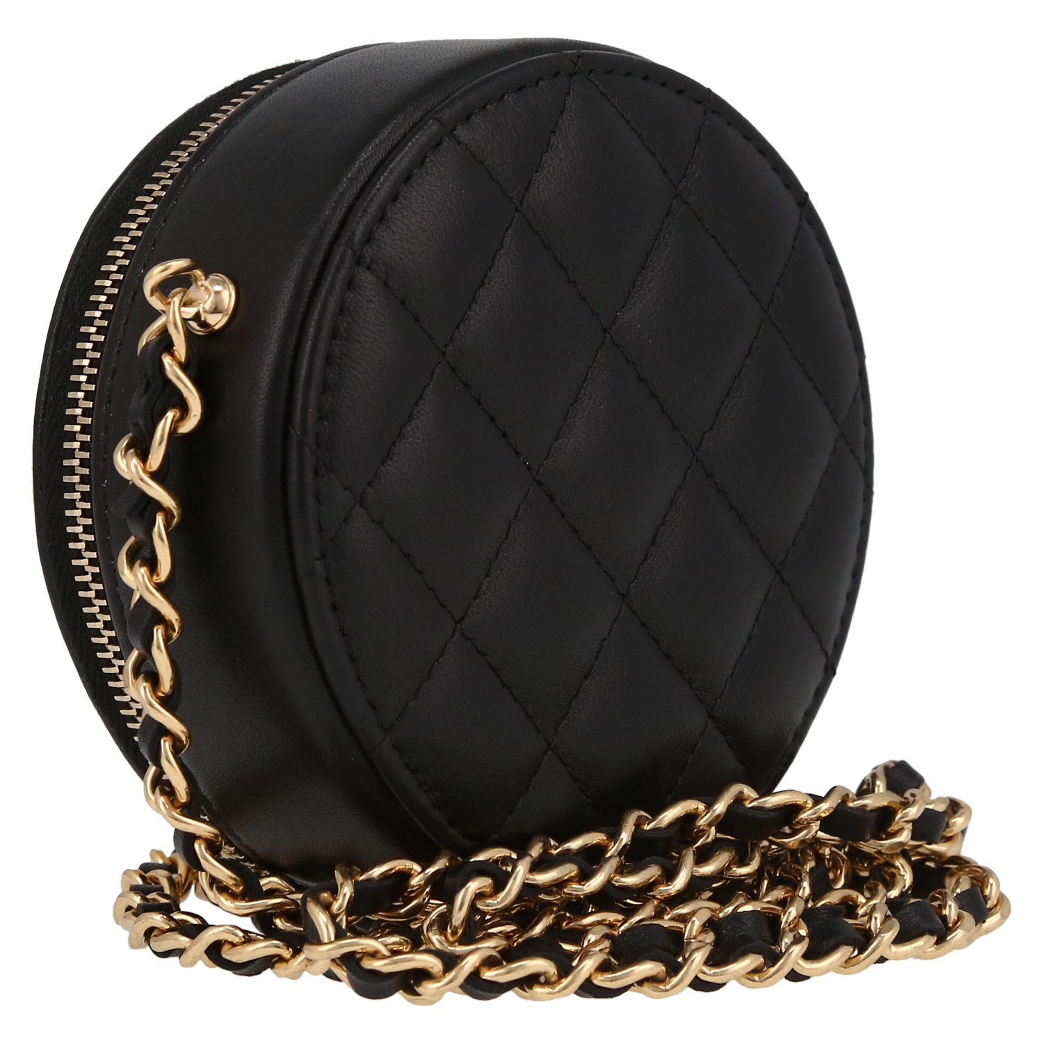 Minaudière Chanel  Editions Limitées en métal doré et cuir noir - Detail D6
