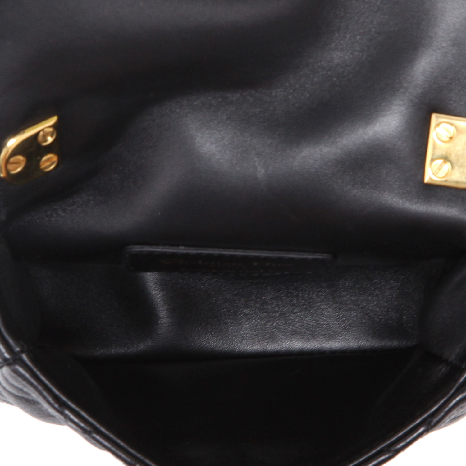 Bolso bandolera Dior  Caro pequeño  en cuero acolchado negro - Detail D3