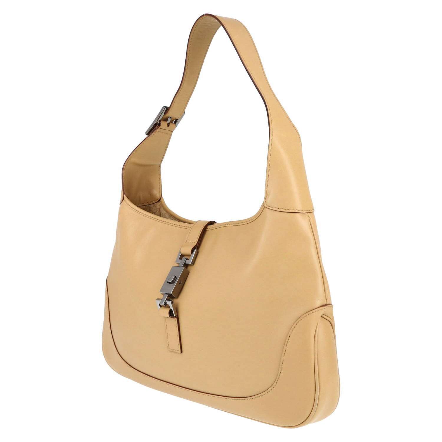 Bolso de mano Gucci  Jackie en cuero beige - Detail D3