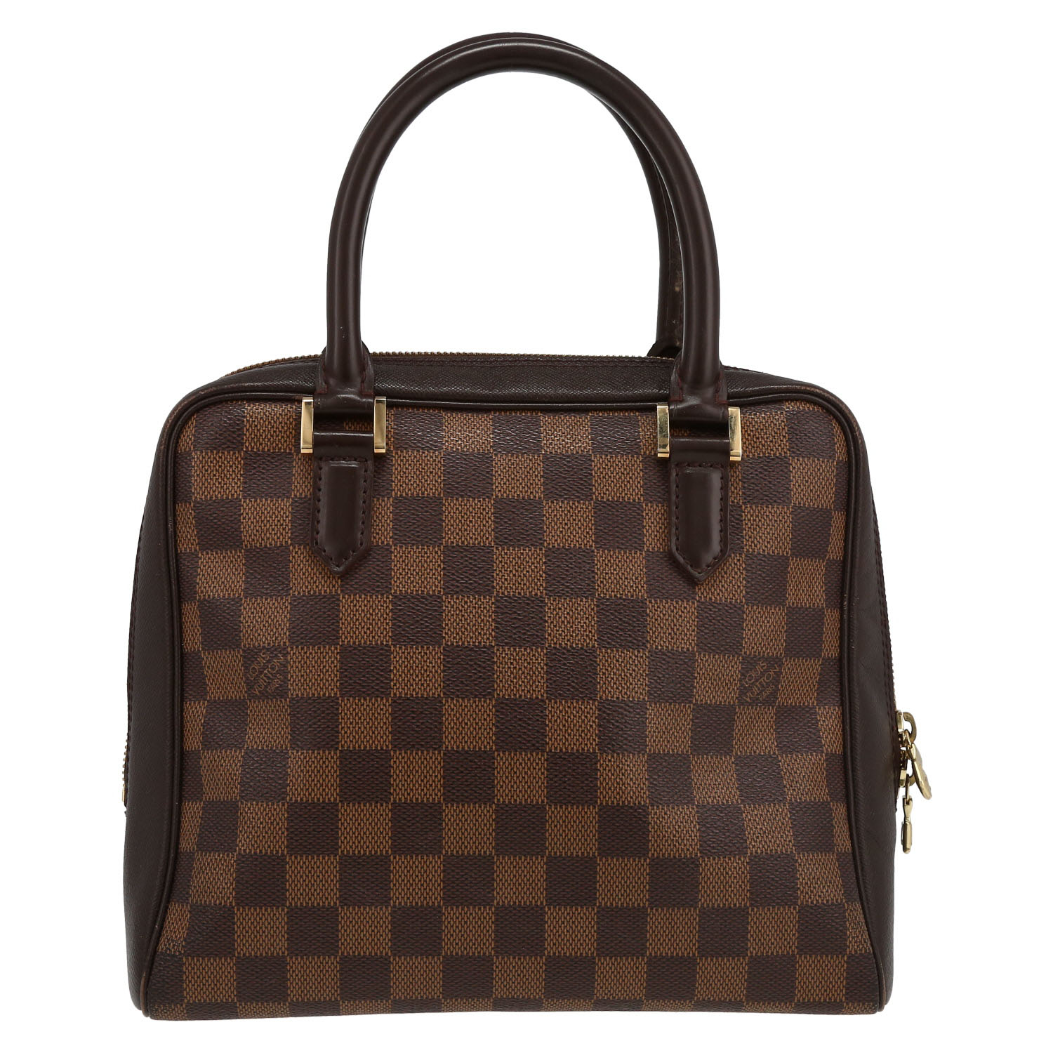 Borsa Louis Vuitton  Triana in tela a scacchi ebana e pelle lucida marrone - Detail D2