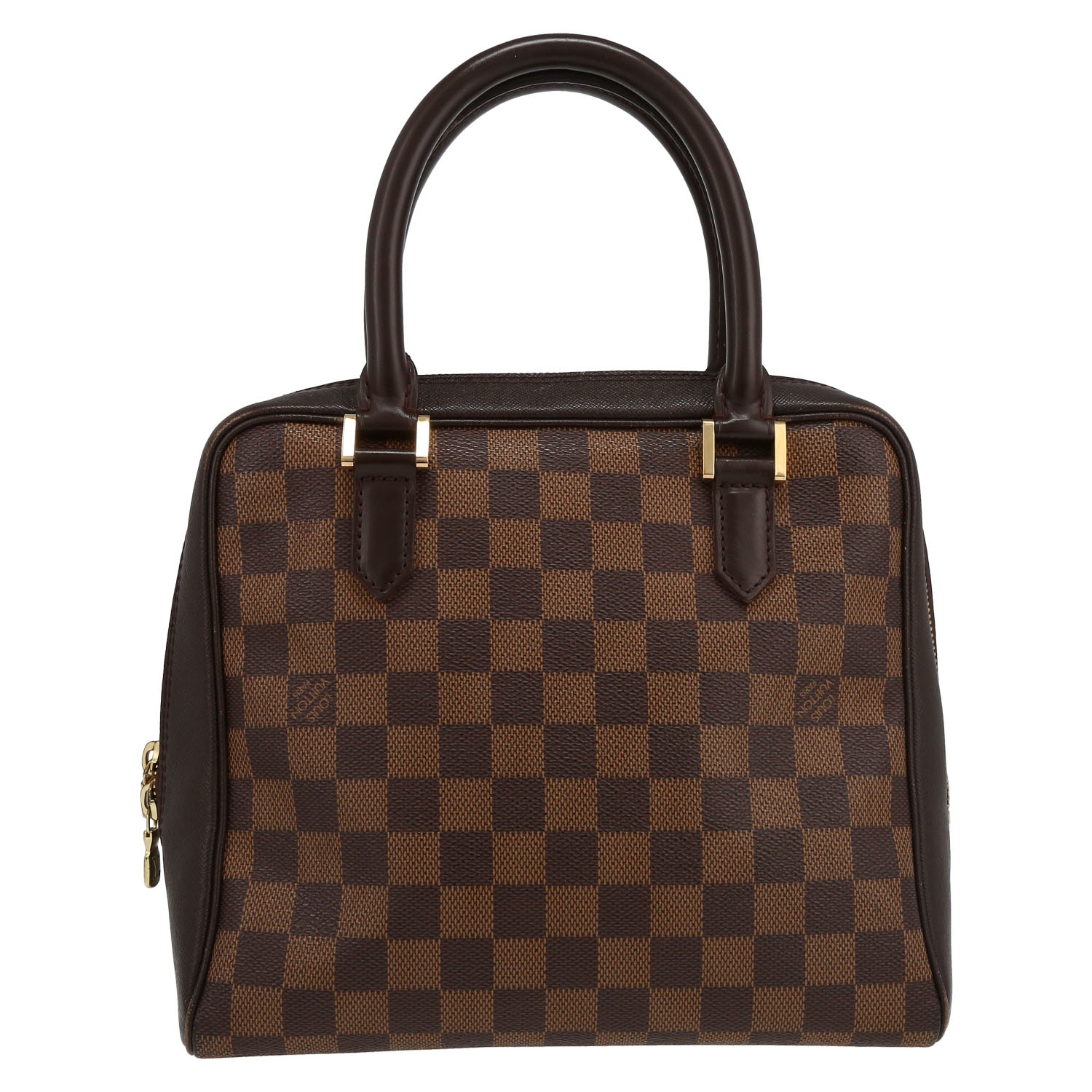 Borsa Louis Vuitton  Triana in tela a scacchi ebana e pelle lucida marrone - Detail D7