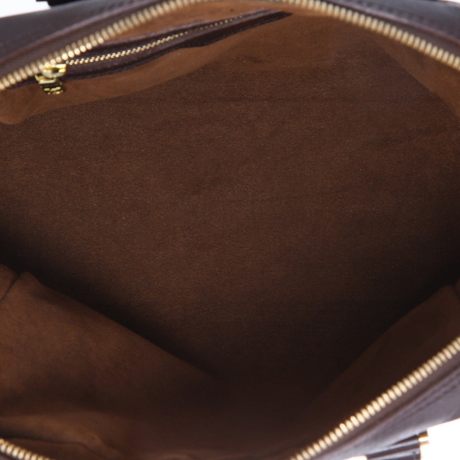 Borsa Louis Vuitton  Triana in tela a scacchi ebana e pelle lucida marrone - Detail D8