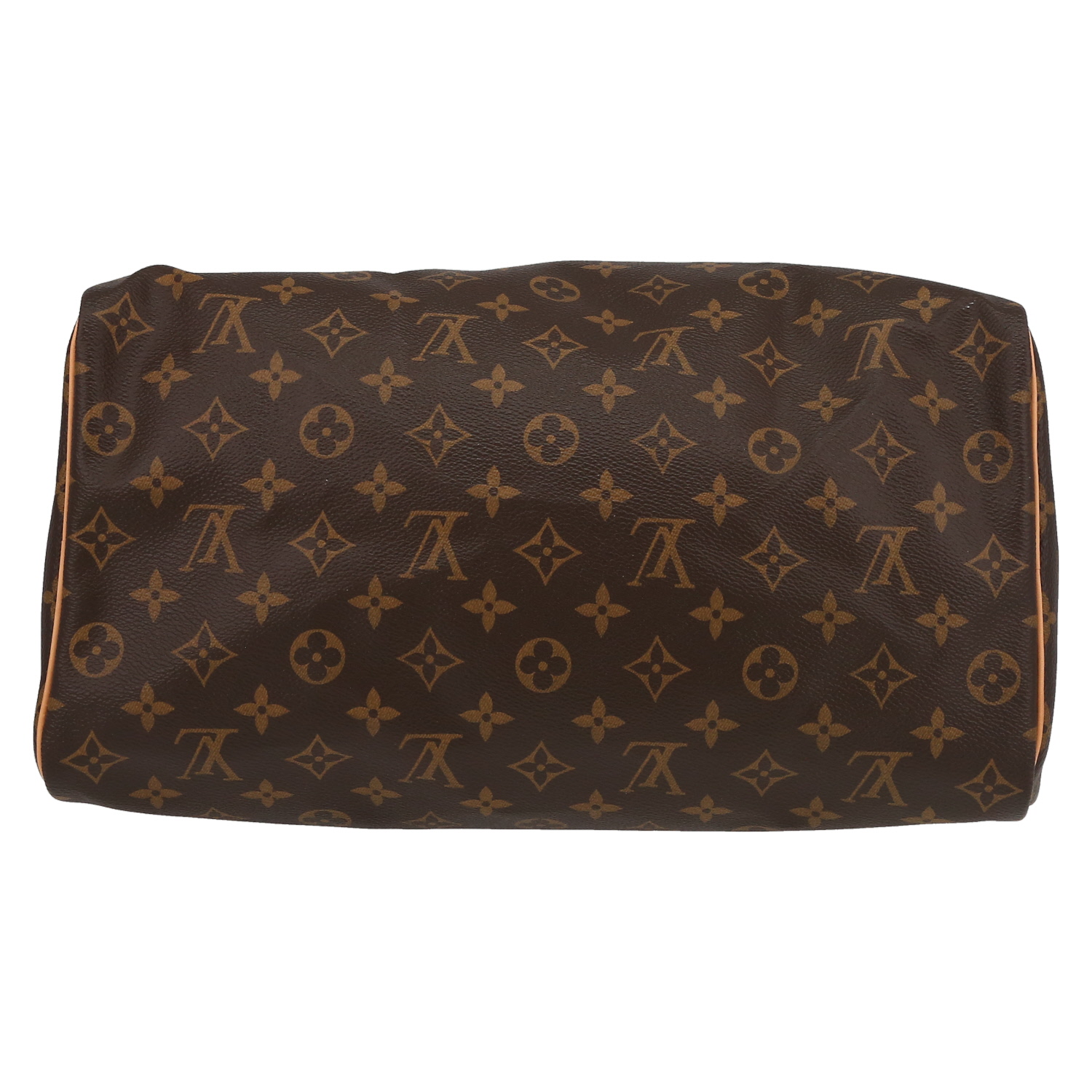 Sac à main Louis Vuitton  Speedy 35 en toile monogram marron et cuir naturel - Detail D4