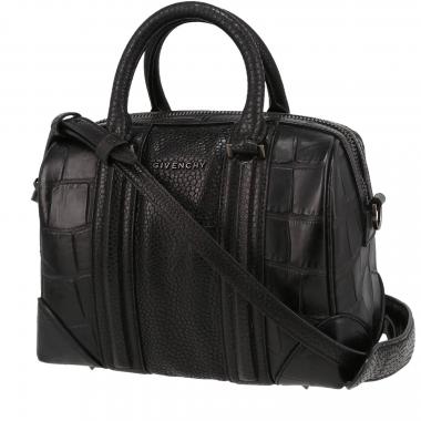 Bolso bandolera Givenchy  Lucrezia en cuero negro y cuero granulado negro