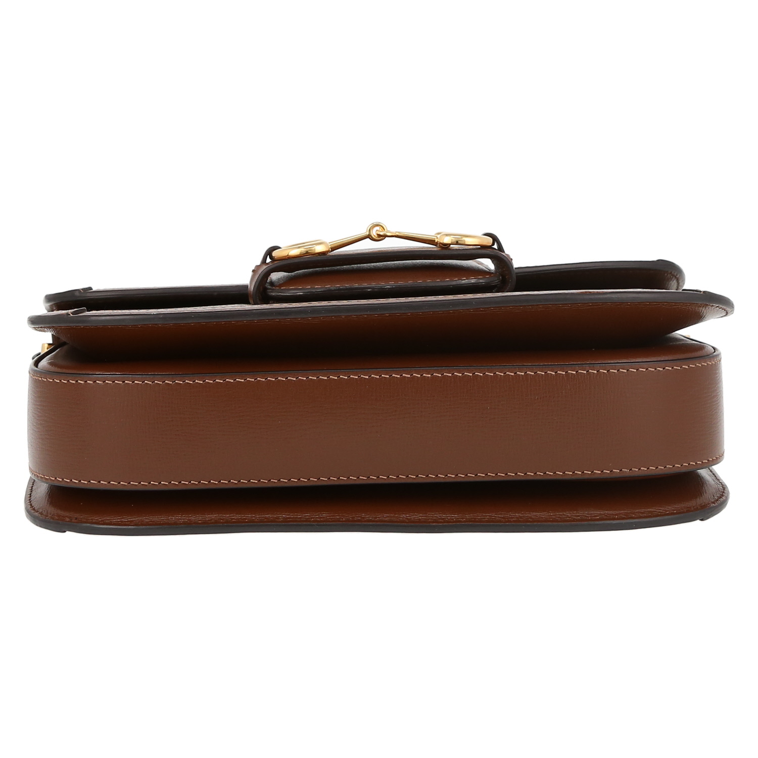 Borsa a tracolla Gucci 1955 Horsebit in tela monogram beige e pelle marrone - Detail D4