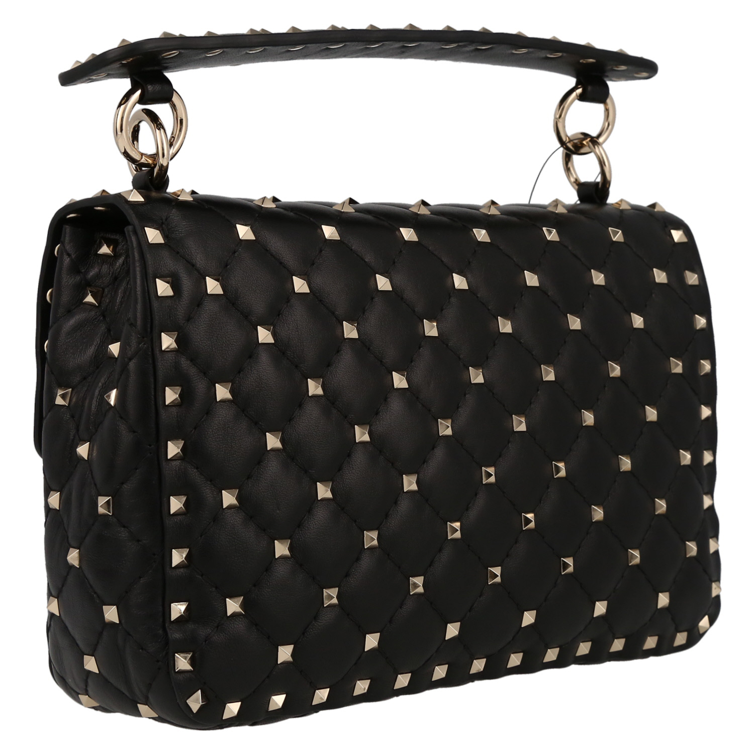 Sac bandoulière Valentino Garavani  Rockstud en cuir noir - Detail D6