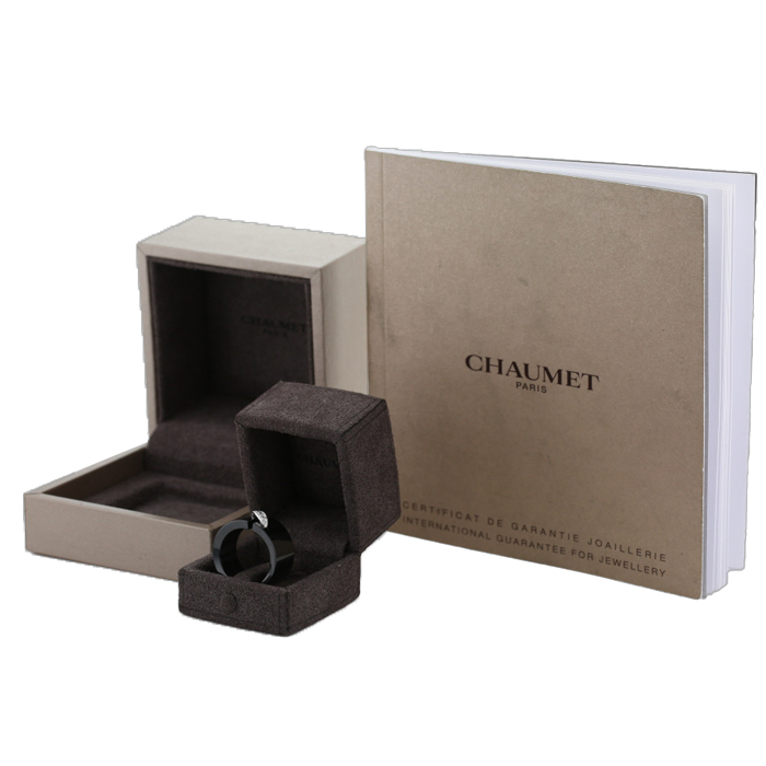 Chaumet Lien ring in ceramic, white gold and diamonds - Detail D2