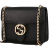 Borsa a tracolla Gucci  Interlocking G in pelle martellata nera - 00pp thumbnail