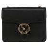 Gucci  Interlocking G shoulder bag  in black grained leather - Detail D2 thumbnail