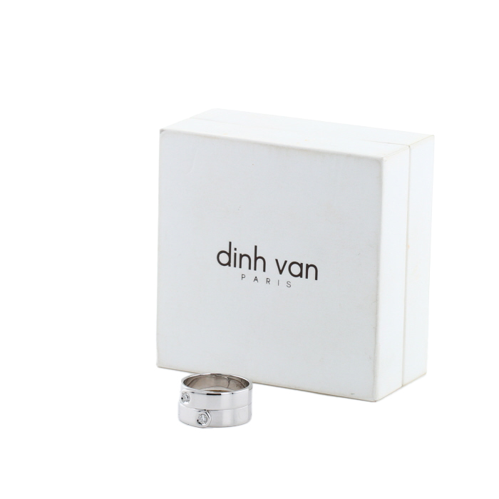 Bague Dinh Van Double Sens en or blanc et diamants - Detail D2